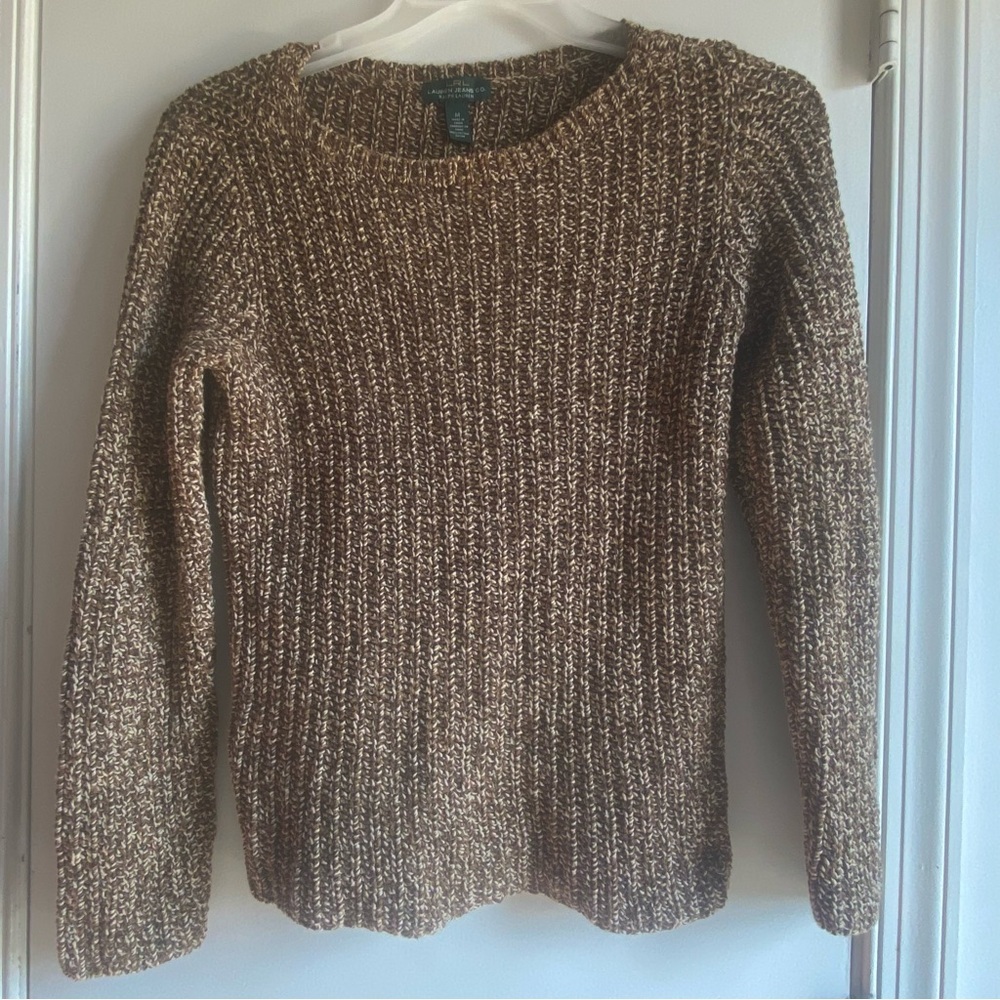 Ralph Lauren Double RL Brown Knit Sweater